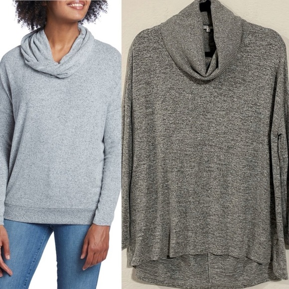 Z Supply Women Sweater XS Grey Cowl Neck Longline Classic Contemporary Preppy - Picture 1 of 14